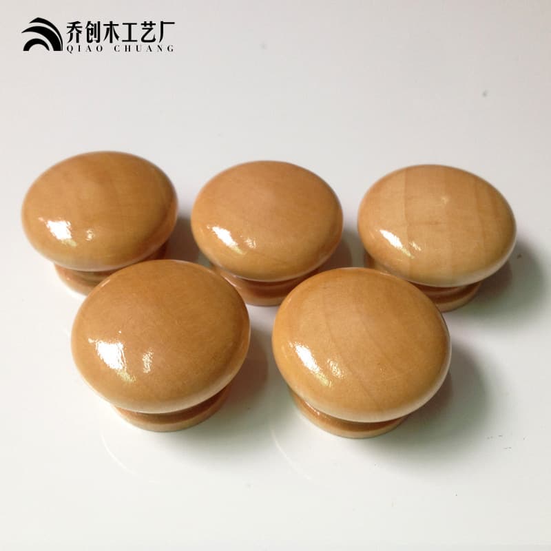 Solid wood furniture cabinet door circular single -hole small pull hand modern minimalist drawer cabinet wooden pull hand wardrobe wooden handle 4
