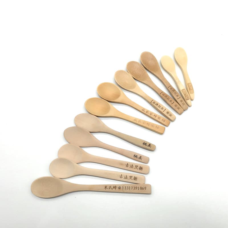 Japanese wooden small spoon engraved, with your logo imprint 4