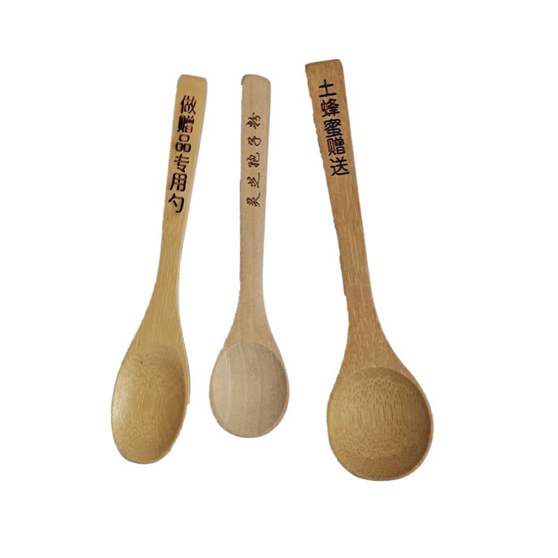Japanese wooden small spoon engraved, with your logo imprint 5