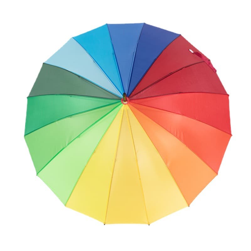 Wholesale 16-bone rainbow umbrella umbrella advertising umbrella straight pole umbrella gift umbrella automatic umbrella long handle umbrella color red umbrella 4