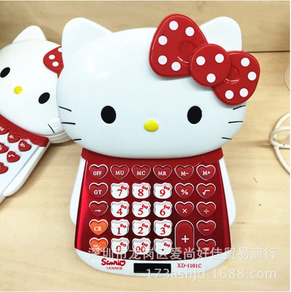 Creative Cartoon Kitty Kitty cat head computer push -type Kitty palm solar calculator wholesale 2