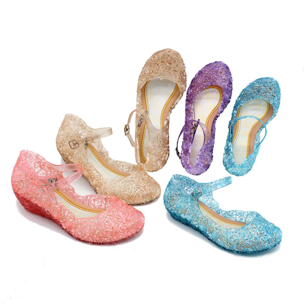 FROZEN Ice and Snow Princess Girl Crystal Shoes Elsa Jelly Kids Baby Shoes 5