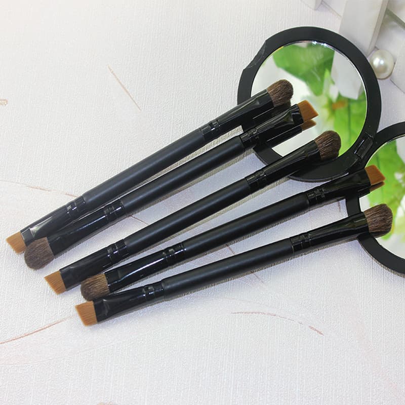 Two -headed brushing horse -haired eye shadow brush fibrous fibrous eyebrow brush brush portable model with makeup 2