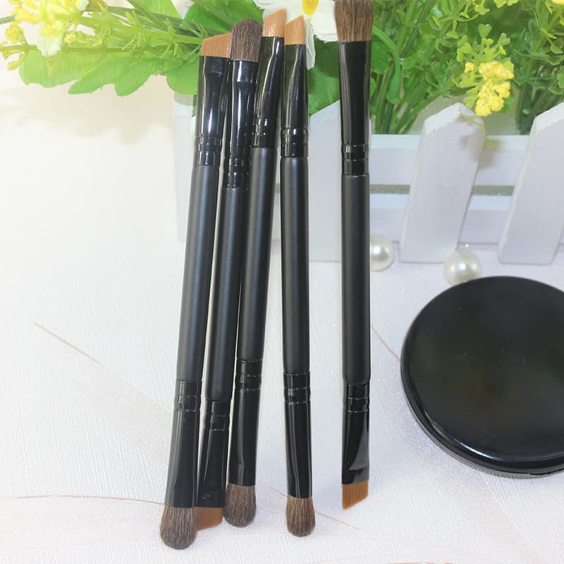 Two -headed brushing horse -haired eye shadow brush fibrous fibrous eyebrow brush brush portable model with makeup 3