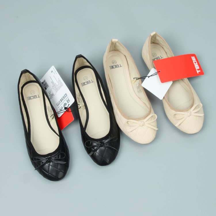 2025 foreign trade cross-border Russian single plaid bow flat shoes women's single shoes large size one piece dropshipping live broadcast 42 1