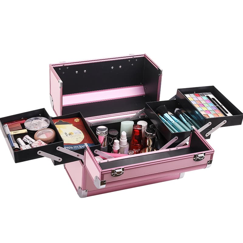 Large -capacity dual -opening makeup box Make -up box Aluminum alloy tattoo beautiful eyelashes beauty armor toolbox manufacturer 5