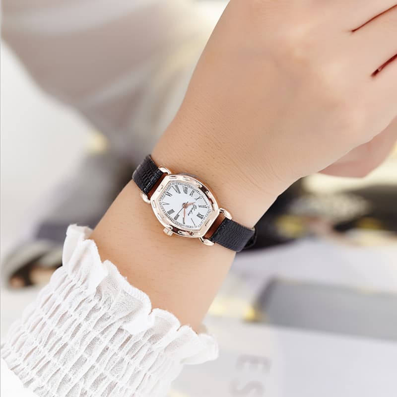 Retro waterproof electronic small fashionable belt, quartz women's watch, Korean style 4