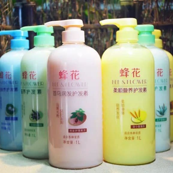 Shanghai Bee Flower Conditioner 1L Large Bottle Wheat, Silk, Olive, Almond Conditioner