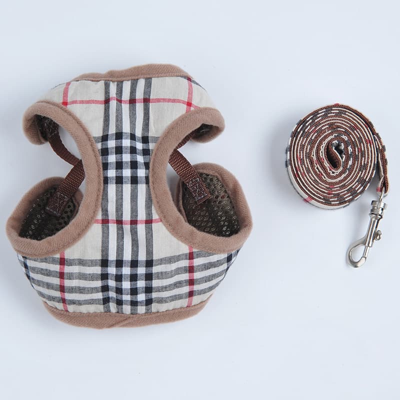 Pet chest backless dog traction rope set, walking dog rope cat can adjust the dog chest back manufacturer direct sales 2