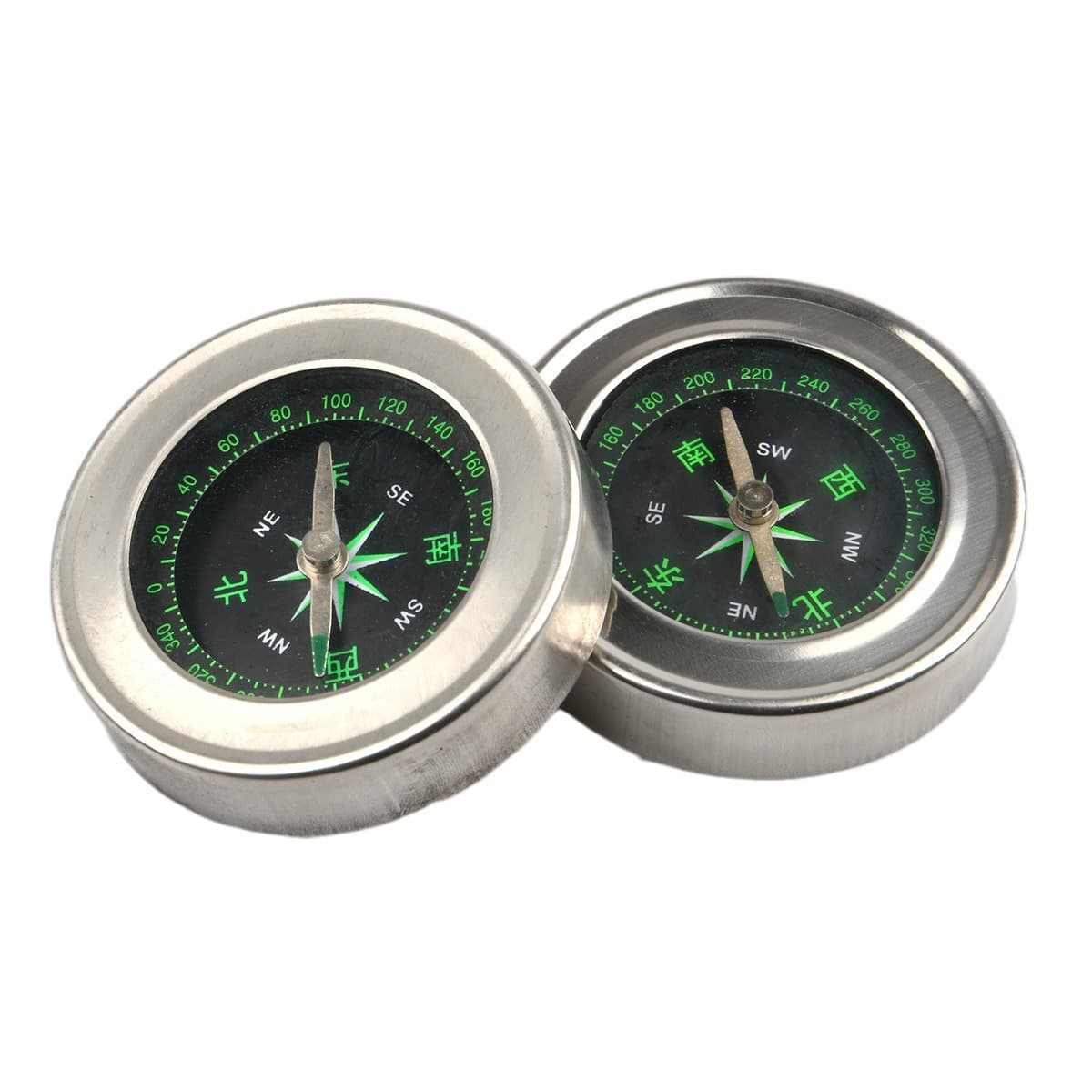 Stainless steel metal shell compass diameter 60mm American portable wild adventure pointed north needle 56G 5