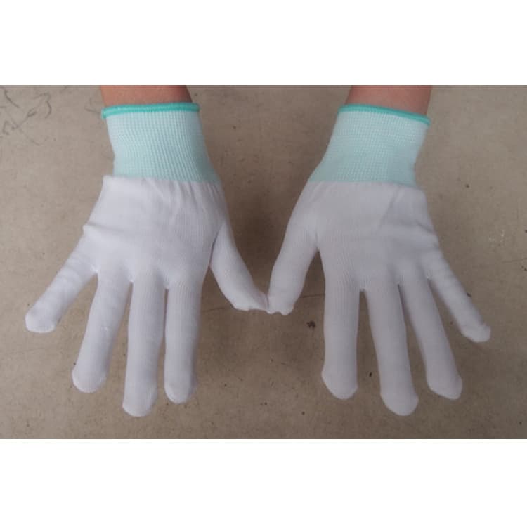 Nylon white knitted electronic gloves dust-free 3