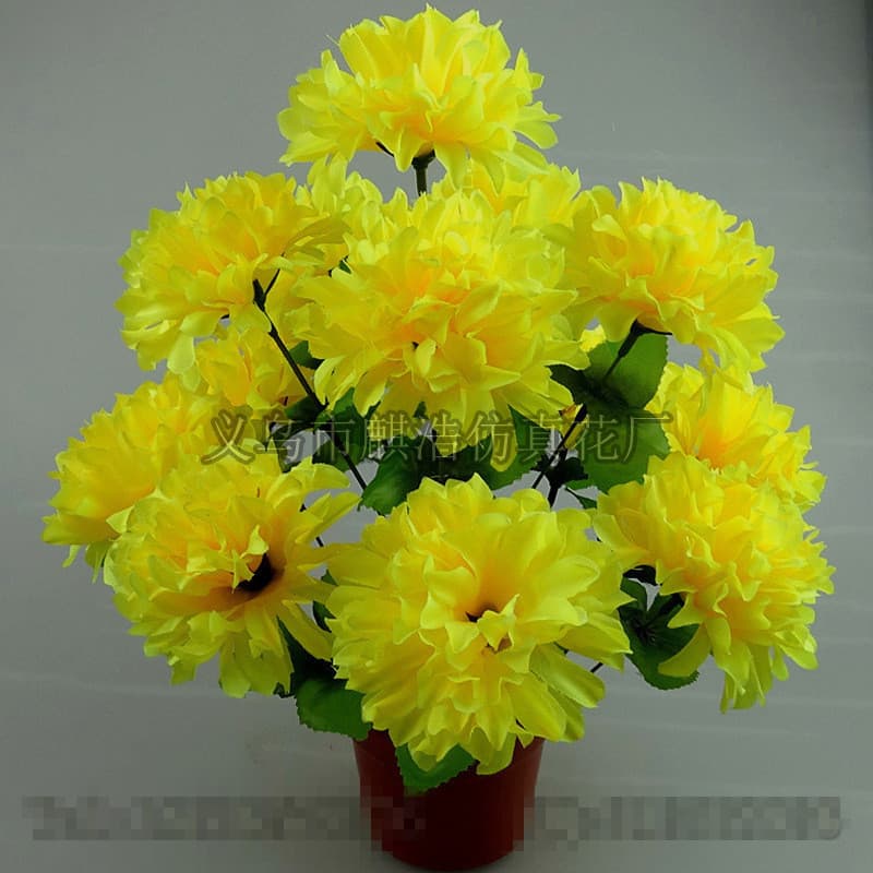 Simulation chrysanthemum 4 layers of flowers artificially made flower silk flower shooting props art craftsmanship placed flower arrangement spelling 5