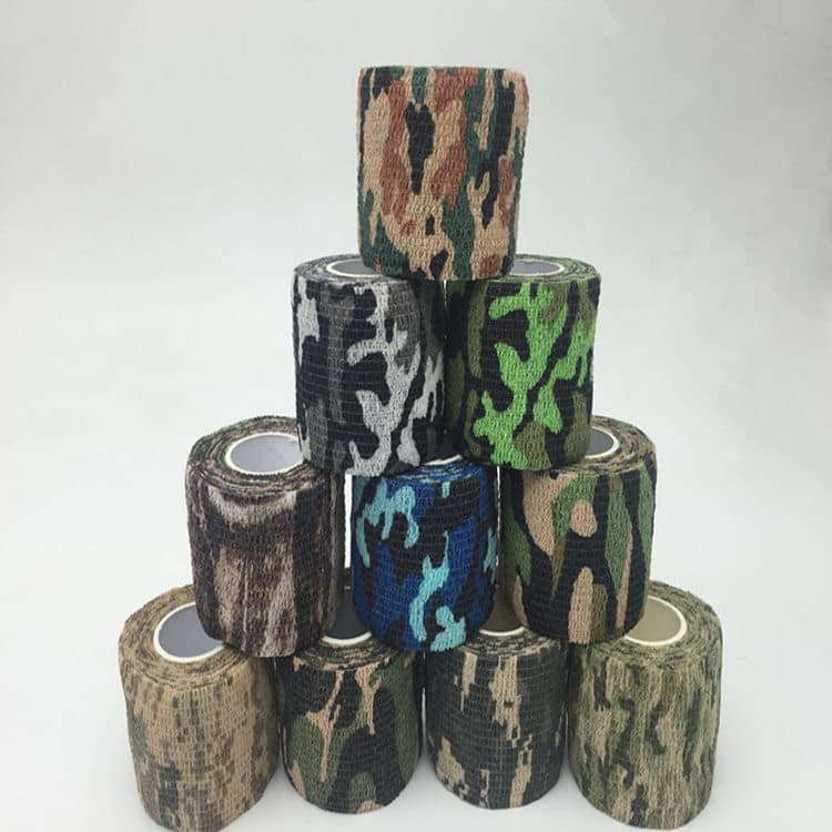 Self-adhesive stretchable camouflage hair band non-woven cloth, leaves no glue 1
