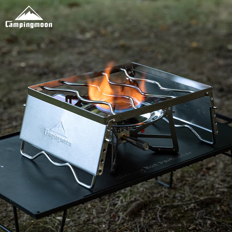 Komen folding bold stainless steel windproof cassette stove outdoor picnic camping barbecue grill barbecue net barbecue