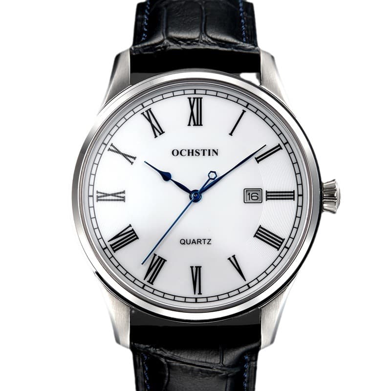 Swiss watch stainless steel, waterproof men's watch, calendar, genuine leather, Japanese and Korean, for beloved 5