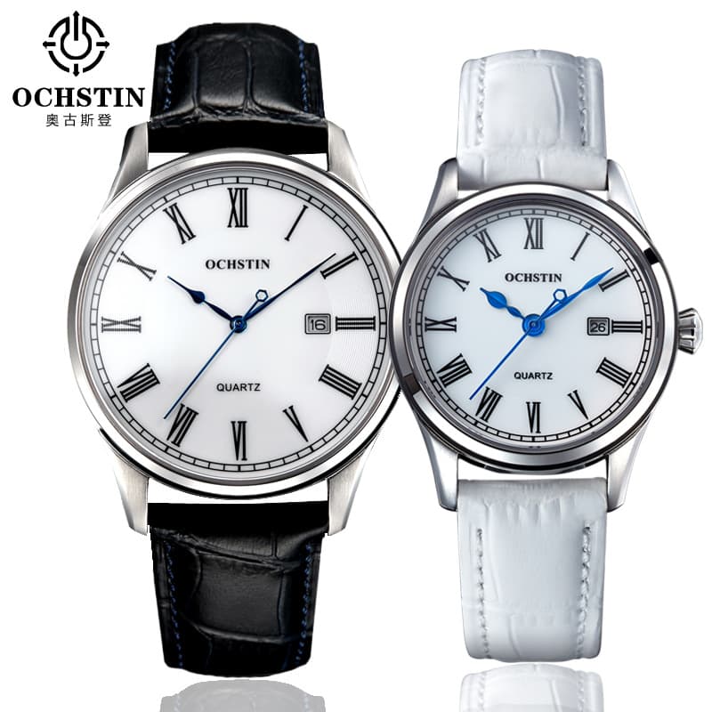Swiss watch stainless steel, waterproof men's watch, calendar, genuine leather, Japanese and Korean, for beloved