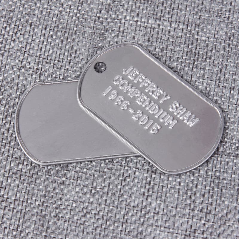 Stainless steel rolled dog brand US military military brand card stamping engraved tag, wholesale metal identity card engraving 4