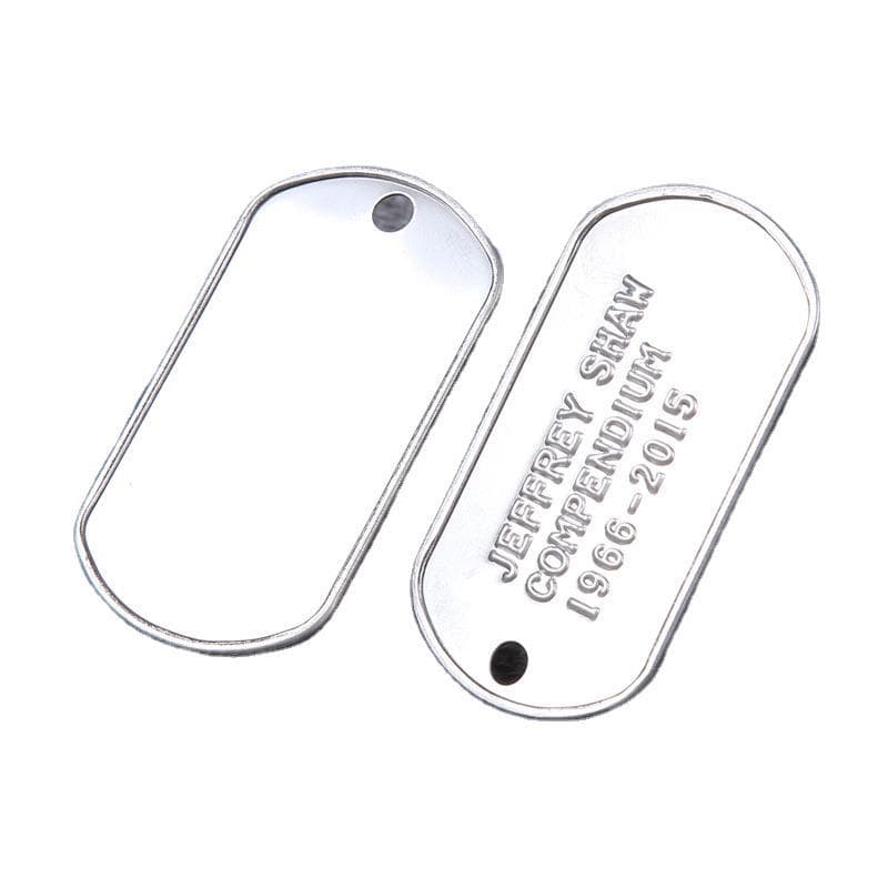 Stainless steel rolled dog brand US military military brand card stamping engraved tag, wholesale metal identity card engraving 5
