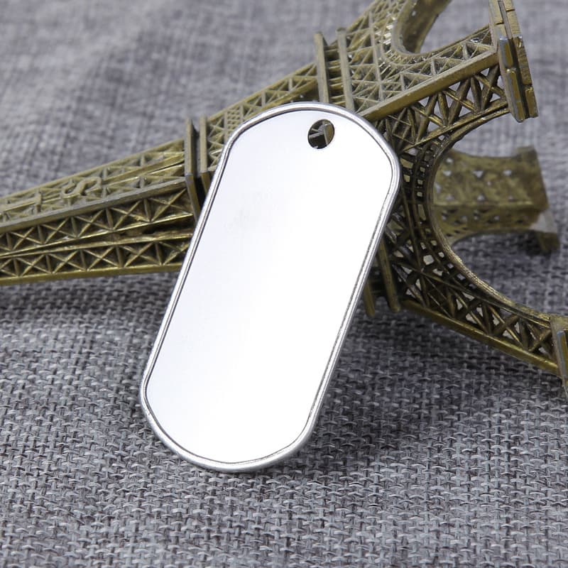 Stainless steel rolled dog brand US military military brand card stamping engraved tag, wholesale metal identity card engraving 1