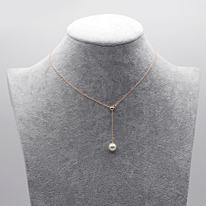 Adjustable fashionable necklace from pearl, Korean style 3