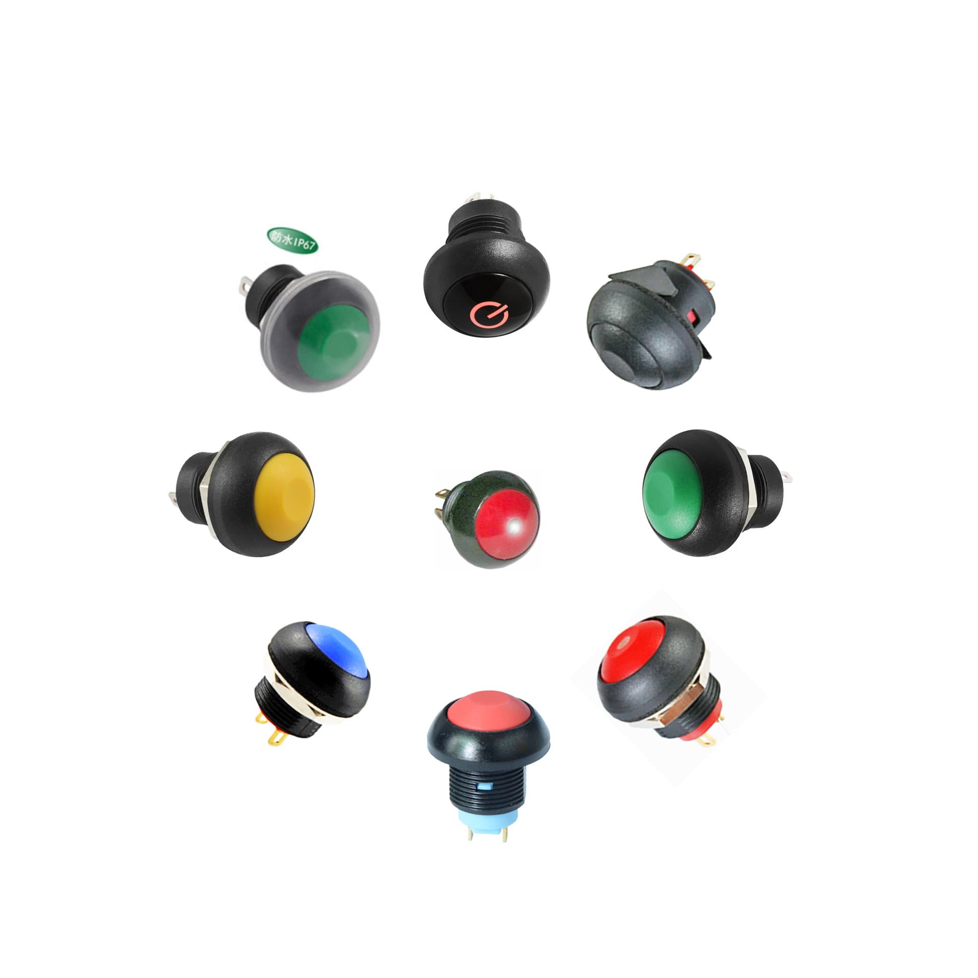 (Wholesale), universal waterproof button, electronic switch key, equipment, 12mm, circuit 5