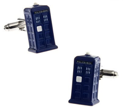 Blue Police Box with Brass Stud Hardware 1