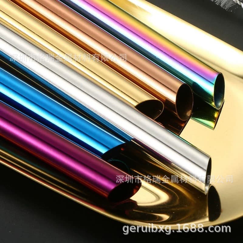 (Cross-border trading), straw stainless steel, set 2