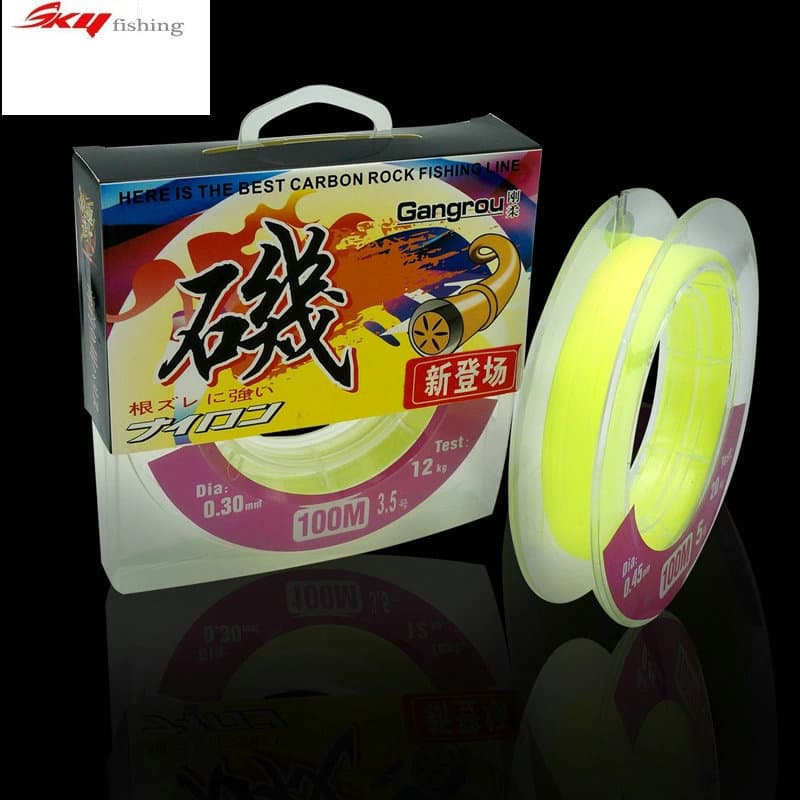 Fishing line, rigid and soft fishing line, 100 meters yellow nylon sea fishing line, wild fishing line, fishing main line, sea pole line wholesale 2