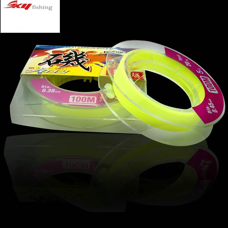 Fishing line, rigid and soft fishing line, 100 meters yellow nylon sea fishing line, wild fishing line, fishing main line, sea pole line wholesale 1