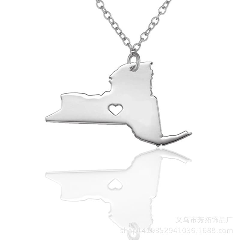 (Cross-border trading), necklace, card stainless steel, trend fashionable accessory, USA, new collection 4