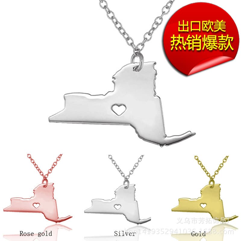 (Cross-border trading), necklace, card stainless steel, trend fashionable accessory, USA, new collection 1