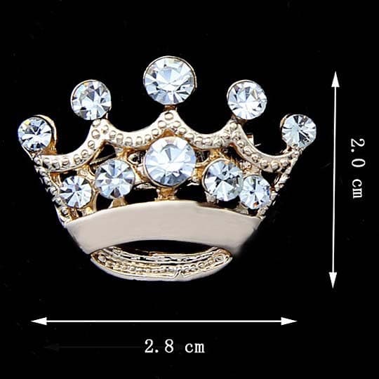 Diamond-encrusted small crown brooch, clothing small collar pin, gold-plated silver-plated clothing accessories mini crown brooch brooch 4