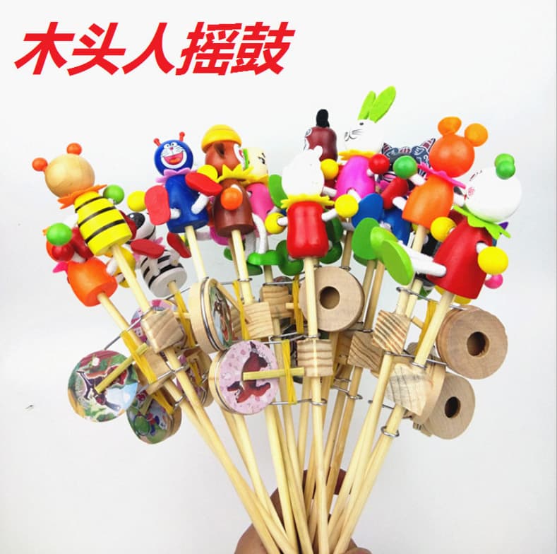 Puppet, happy wooden rocking drum, baby rocker, toy 4