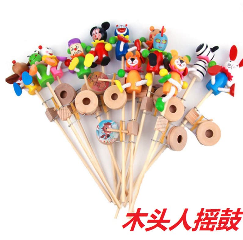 Puppet, happy wooden rocking drum, baby rocker, toy 5