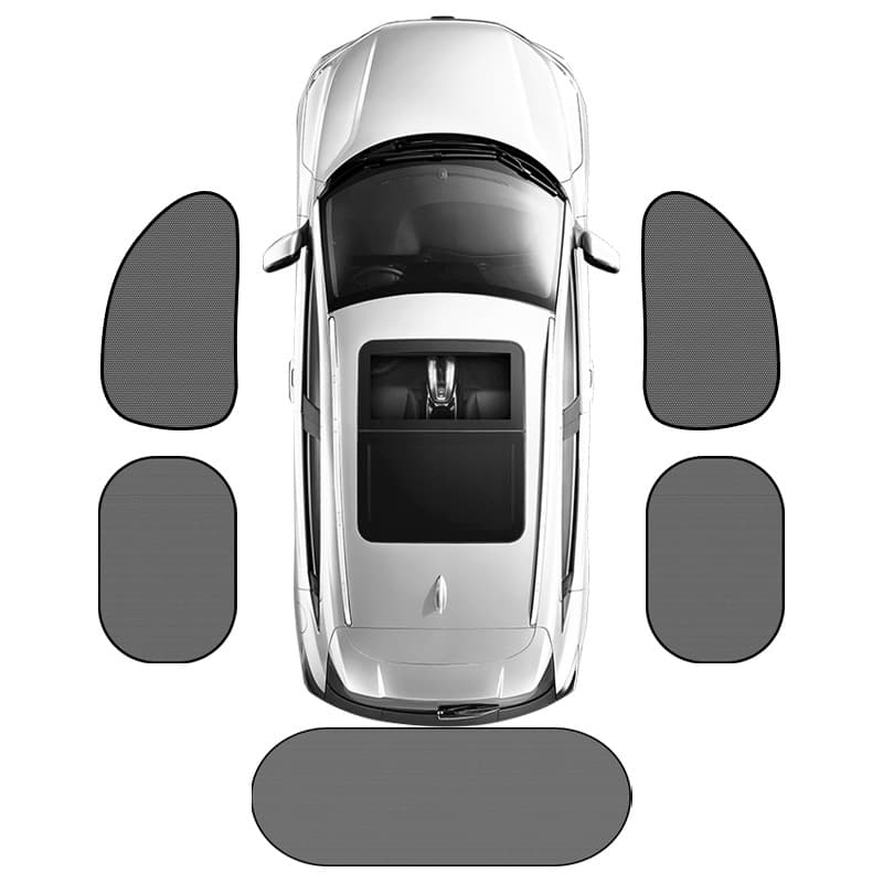 Car black gauze side shielding sunscreen and sunbathing after wind and heat insulation, windshield car window to block the sun, solar gear, five -piece suits 5