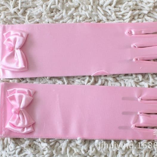 (Wholesale), children's long small princess costume, skirt, gloves, dress with bow, maxi length 3