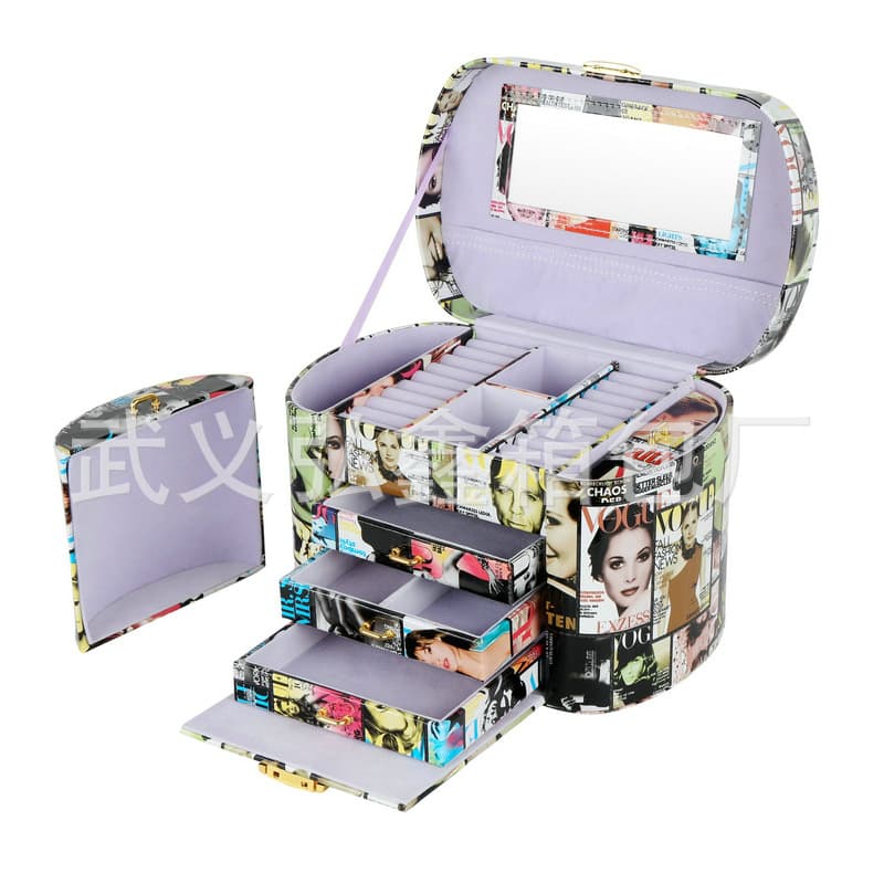 Box, accessory, jewelry, treasure chest, necklace, storage system, creative ring, South Korea, princess style, Birthday gift 3