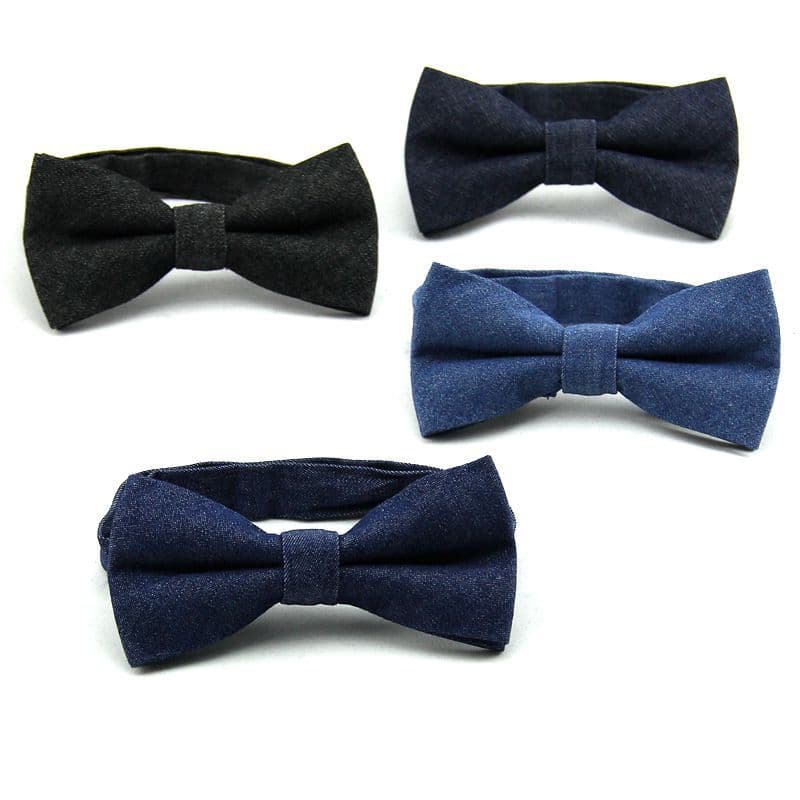 Fashionable casual denim bow tie English style, scarf, set, accessory 2