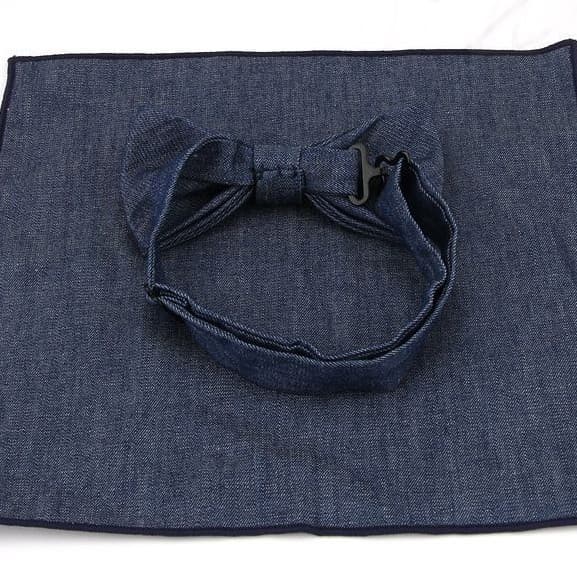 Fashionable casual denim bow tie English style, scarf, set, accessory 3