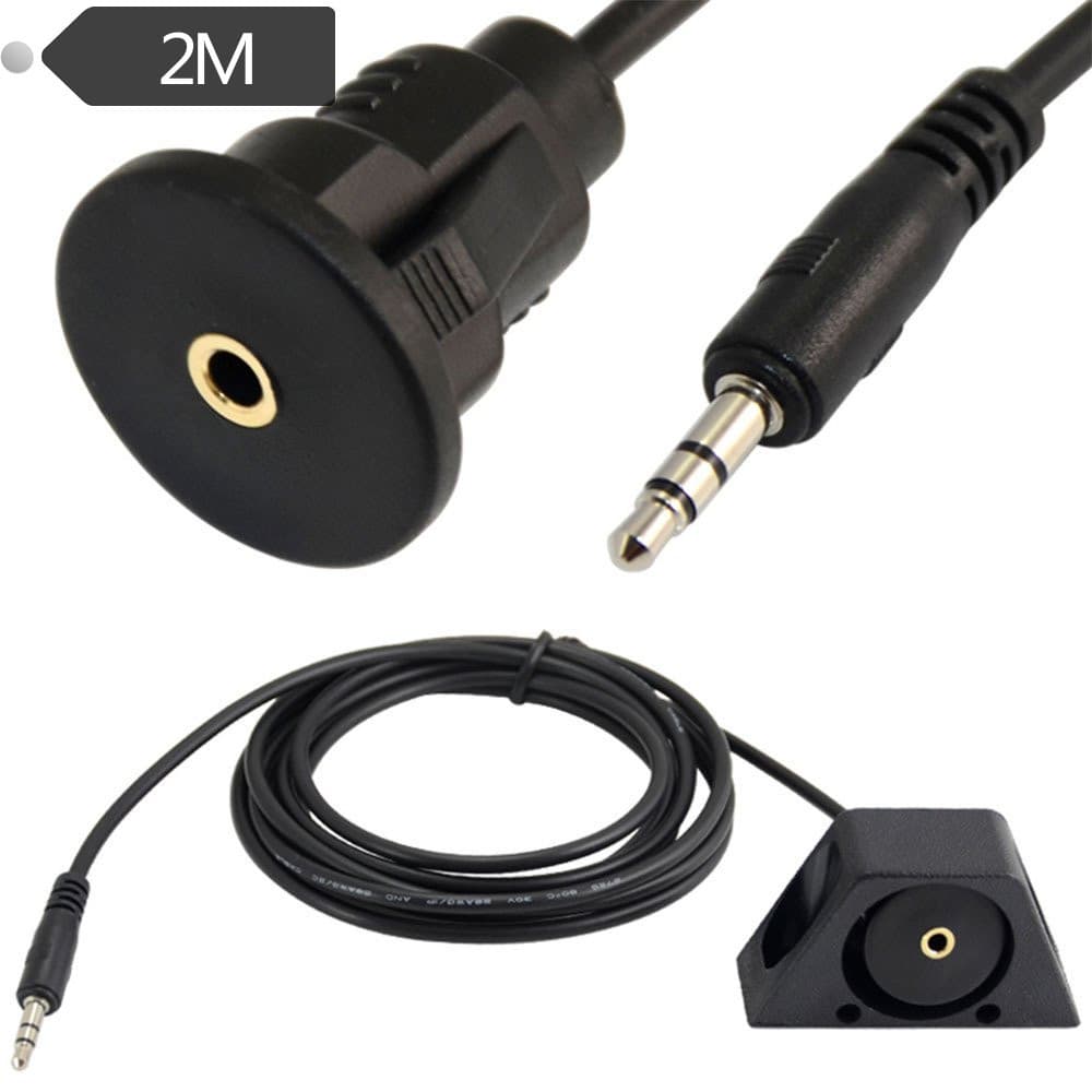 Automobile motorcycle instrument board line with bracket audio waterproof line DC3.5 mf 2 meters
