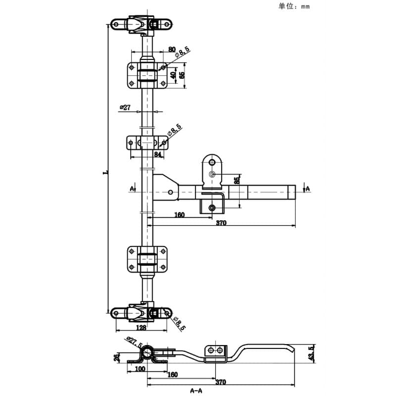 304 stainless steel door lock transport vehicle container rear door lock handle special vehicle cold storage shipbuilding industry handle 2