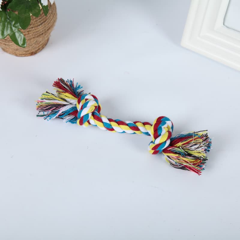 Pet dog chewing rope toy dog rope knot molar teeth resistant double knot cotton rope toy large, medium and small manufacturers wholesale 3