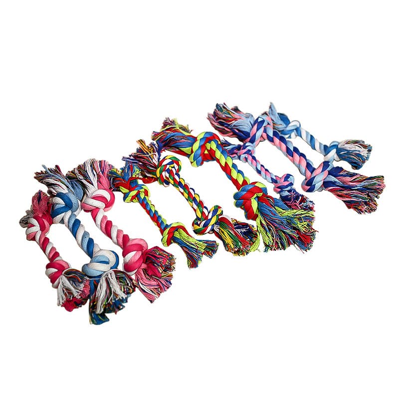 Pet dog chewing rope toy dog rope knot molar teeth resistant double knot cotton rope toy large, medium and small manufacturers wholesale 5