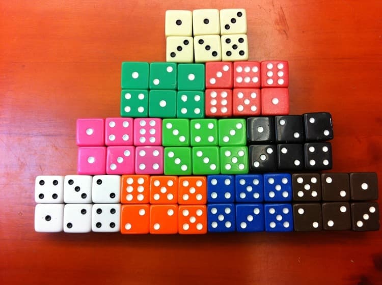 Acrylic dice, toy with accessories, 16mm