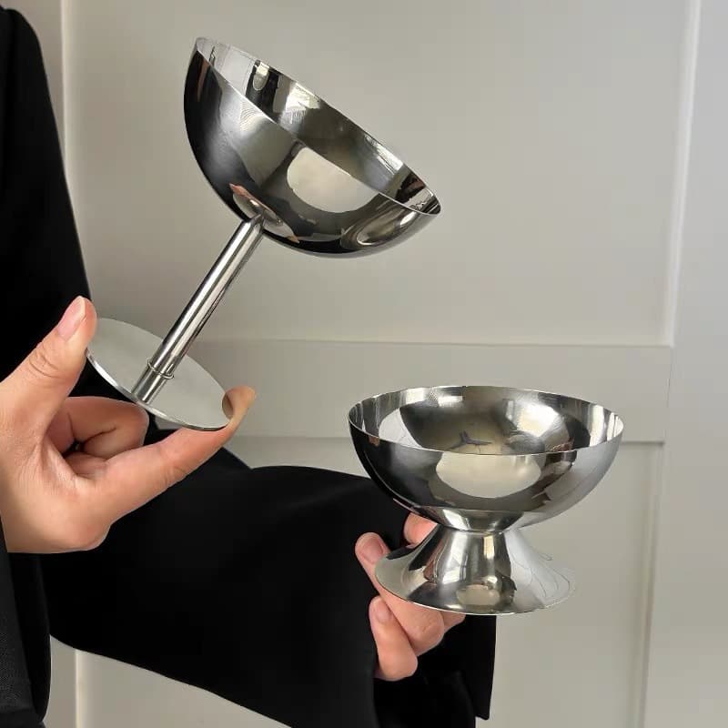 High quality wineglass stainless steel for ice cream, for karaoke bars, 200 ml 1