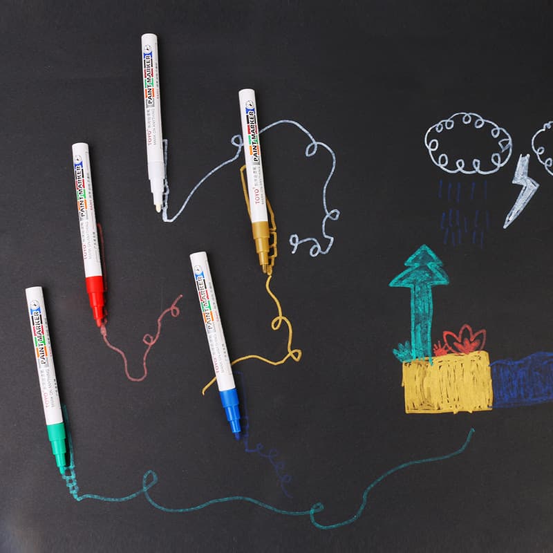 Toyo paint oil -based metal mark pen office stationery white furniture fill paint color repair paint oil pen wholesale 4