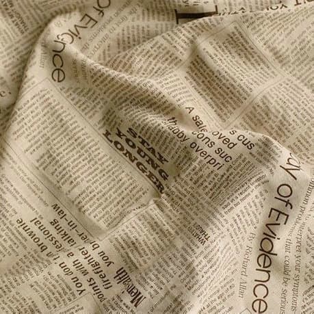 Washing craft English letter newspaper linen cloth background table cloth sofa cotton and linen spot special price wholesale 2