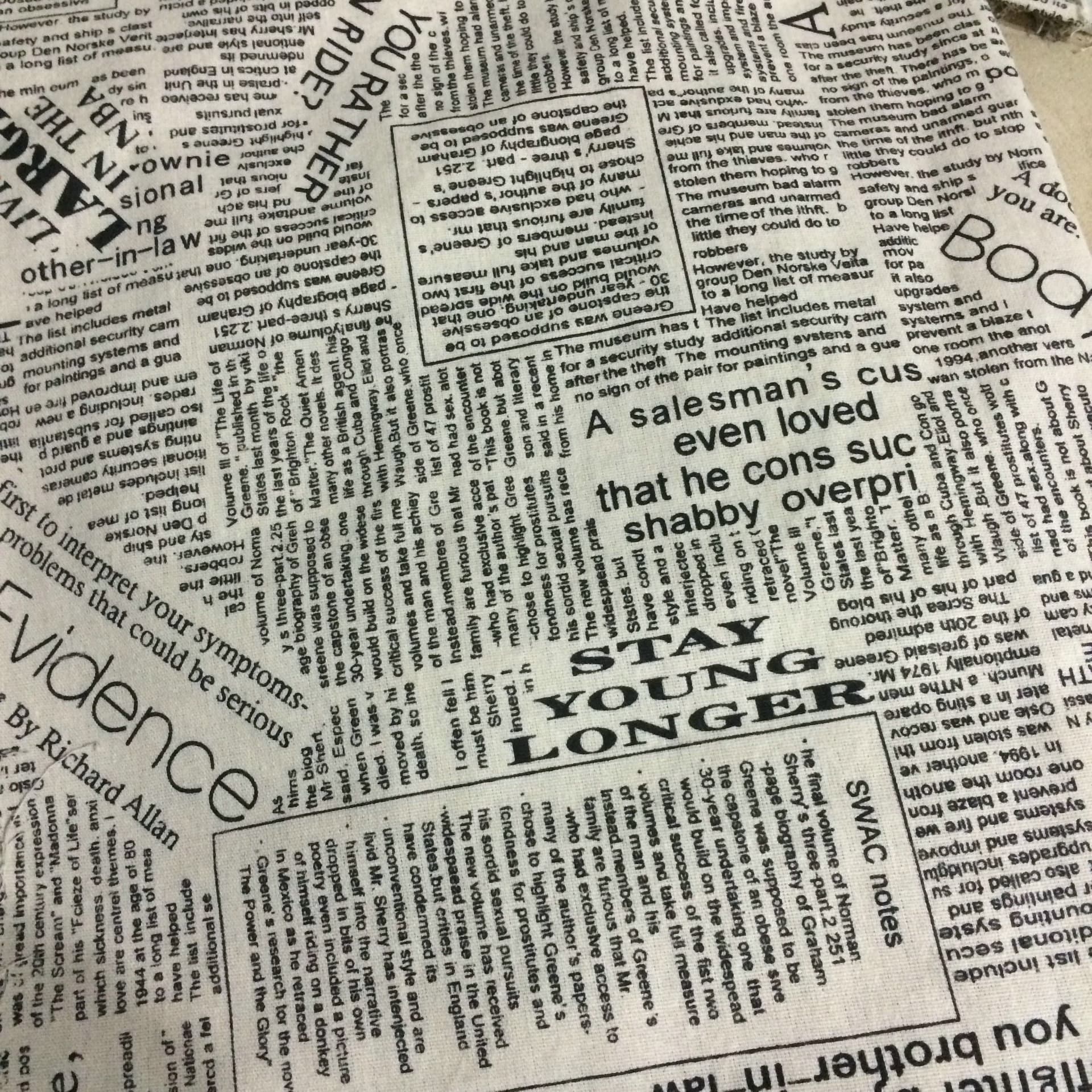 Washing craft English letter newspaper linen cloth background table cloth sofa cotton and linen spot special price wholesale 4