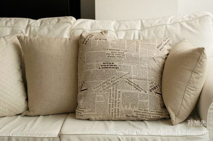 Washing craft English letter newspaper linen cloth background table cloth sofa cotton and linen spot special price wholesale 5