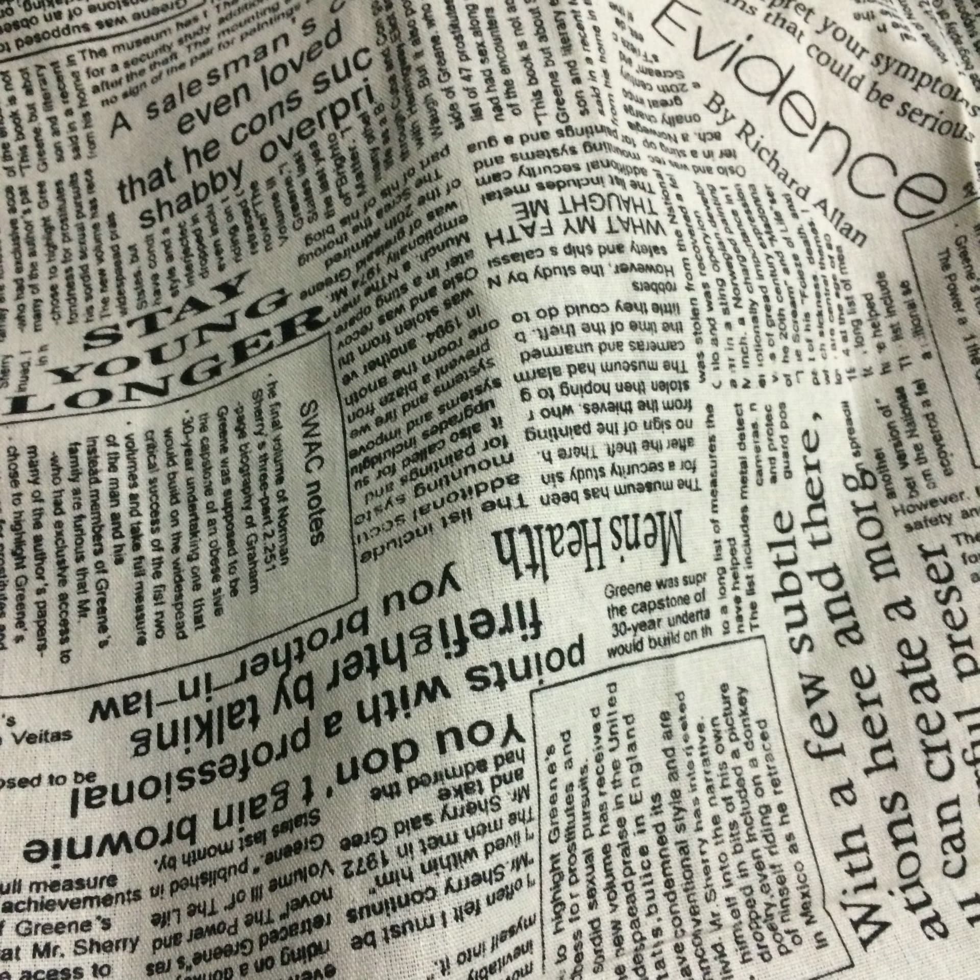 Washing craft English letter newspaper linen cloth background table cloth sofa cotton and linen spot special price wholesale